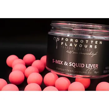 Boilies FORGOTTEN FLAVOURS PLOVOUCÍ BOILIE S-MIX & SQUID LIVER POP-UPS - KURT VAN CAUWENBERGH - FEATURE SERIES 15 mm