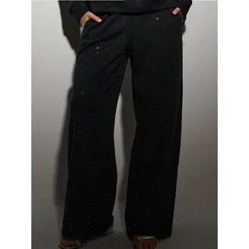 Dámské kalhoty Sinsay - Teplákové kalhoty se širokými nohavicemi - černá - 498FJ-99X - 498FJ-99X-XL