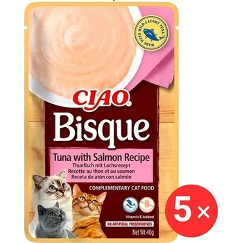 Pamlsek pro kočku Ciao Churu Cat Bisque Tuňákovo-lososové pyré 5 × 40 g