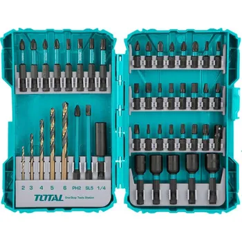 Bit TOTAL Vrtáky a hroty, sada 45ks, industrial TACSDL24502