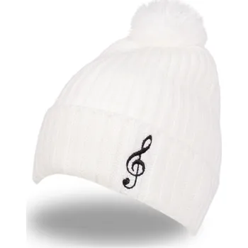 Čepice Čepice s bambulí HOUSLOVÝ KLÍČ - bílá