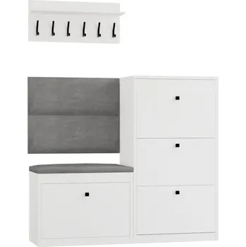 Kuchyňská linka Sada nábytku do předsíně Alaska - Agat Bílá / Šedá 129x116 cm