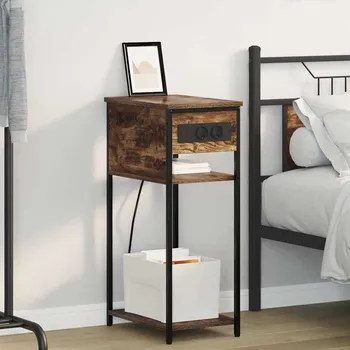 Noční stolek vidaXL Noční skříňka Kouřový dub 41 x 28 x 76 cm kompozitní dřevo [859577]