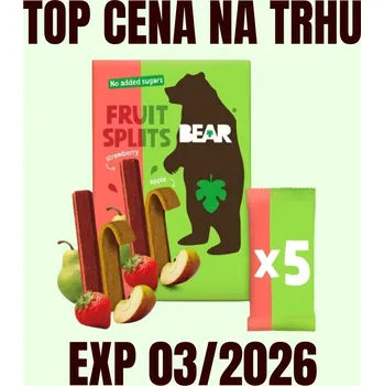 Čokoláda BEAR Fruit Splits jahoda a jablko 5x20 g EXP 03/2026