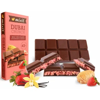 Čokoláda Mixit Dubajská čokoláda s jahodovou náplní 70g