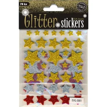 samolepka Samolepky s glitry hvězdy 78ks
