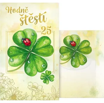 UNIPAP přání k narozeninám 25 s klopou na peníze M11-605 W PRANI_W_266 601329