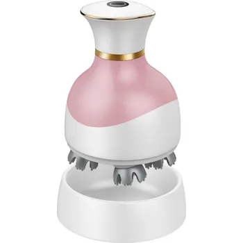 Pěnový válec Verk 24602 Elektrický 3D masážní přístroj na hlavu, USB, 4 hlavice, růžový