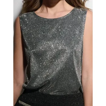 Sinsay - Lesklé tričko - sříbrná - 705EU-SLV - 705EU-SLV-XS