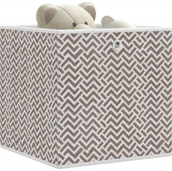 vidaXL Skládací úložné boxy 10 ks 32x32x32 cm netkaná textilie [4018980] Barva: Hnědá