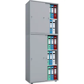 Policová skříň VCM Kancelářská skříň Lona XXL, šedá 763398