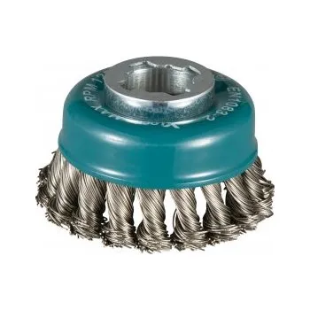 Drátěný kartáč MAKITA miskovitý kartáč z nerezového drátu-splétaný drát průměr 0,5 mm X-LOCK 80 mm D-73330