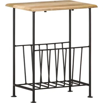 Úložný box vidaXL Stojan na časopisy 40 x 30 x 50 cm masivní mangovník a ocel [286465]