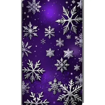 Velur soft - Vločky na temně fialové