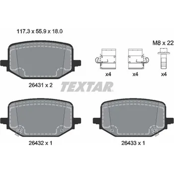Brzdová destička Sada brzdových destiček, kotoučová brzda TEXTAR 2643102