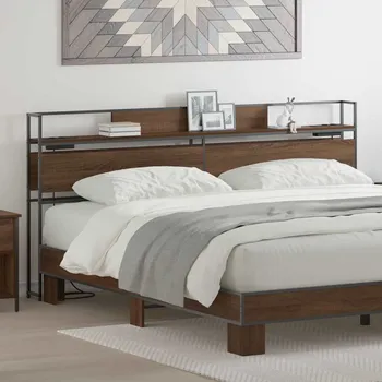 vidaXL Úložné čelo postele s policí Hnědý dub 180 cm Kompozitní dřevo [859659]