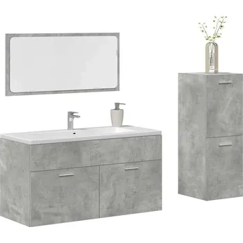 Koupelnový nábytek vidaXL 3dílný set koupelnového nábytku kompozitní dřevo [3324997] Barva: Betonová šedá