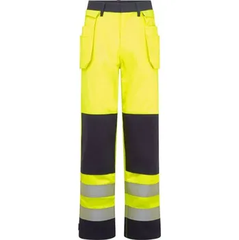 PortWest | Bizflame Hi-Vis Contrast FR Holster kalhoty s kapsami - Yellow/Navy / M / M / žlutá