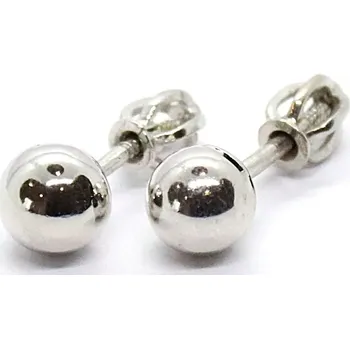 Náušnice Klenoty Budín Dámské zlaté pecičky z bílého zlata na šroubek 585/1,75gr HK2377 (Klenoty Budín Dámské zlaté pecičky z bílého zlata na šroubek 585/1,75gr HK2377)