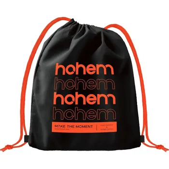 Městský batoh Hohem Carry Bags, stahovací vak se šňůrkami na záda, černý