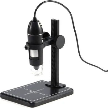 Příslušenství k fotoaparátu mobilního telefonu Mobilly digitální USB mikroskop s výškově nastavitelným stojanem, 1600x zoom, 1080p