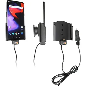 Brodit držák do auta na OnePlus 6T, 6, bez pouzdra, s nabíjením z cig. zapalovače/USB