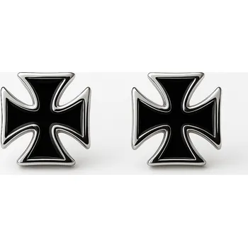 Náušnice Ocelové náušnice maltézský kříž černý Varianta 2 - Varianta 2