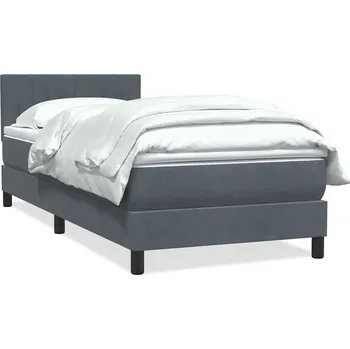 Ložnice vidaXL Box spring postel s matrací 80x210 cm samet [3316378] Barva: Tmavě šedá