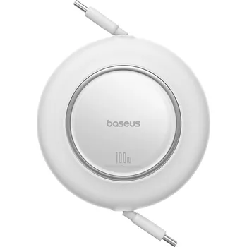 Datový kabel Baseus Free2Pull Mini Series / svinovací kabel USB-C - USB-C PD / 100W / 2m / bílý