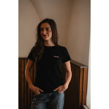 Běžecké oblečení Svijany dámské triko s krátkým rukávem s výstřihem černá Barva: černá, Velikost: XL