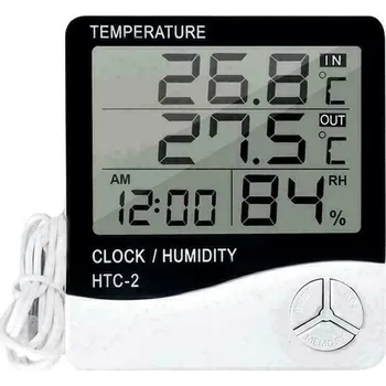 Meteostanice Mobilly LCD teploměr s vlhkoměrem, drátové venkovní čidlo, bílý