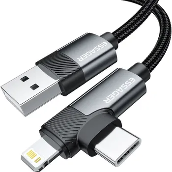 Essager William USB-A / USB-C - Lightning, 3A, 2m