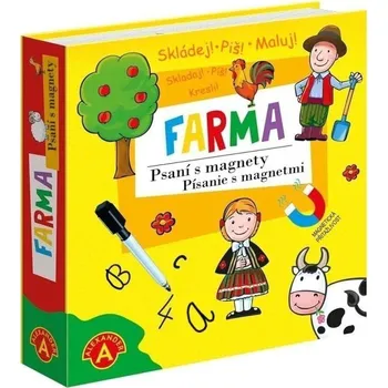 Magnetická kreslící tabulka Pexi Psaní s magnety farma