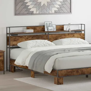 vidaXL Úložné čelo postele s čelo Kouřový dub 200 cm Kompozitní dřevo [859662]