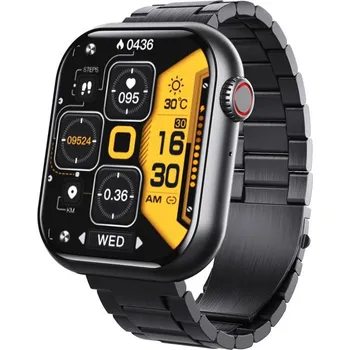 Chytré hodinky Kronus KR57, chytré hodinky, kovový řemínek, černá