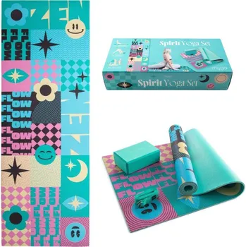 podložka na cvičení MYGA Sada Myga Yoga: podložka, blok, popruh MODRÁ