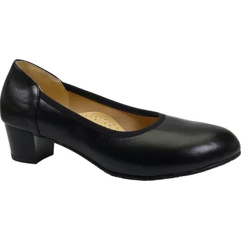 Dámské lodičky Vycházková obuv-lodičky, De-Plus, šíře K, černá: Černá Hladká kůže 29,6 45 K - extra široká (20549-20345)