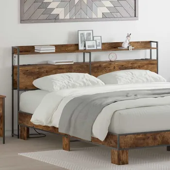 vidaXL Úložné čelo postele s čelo Kouřový dub 200 cm Kompozitní dřevo [859717]