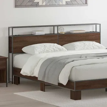 vidaXL Úložné čelo postele s policí Hnědý dub 200 cm Kompozitní dřevo [859774]