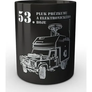 Sběratelský sportovní předmět Černý hrnek 53. pluk průzkumu a elektronického boje - DEFENDER - černá