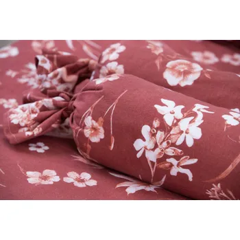 Povlak na dekorativní polštářek Podpěrová s.r.o. Flanelový povlak na váleček FLORA terrakota tmavý Velikost: Flanelový povlak na válec