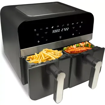 fritéza Comfy Nest CN-AFD45NB: 2400W černá digitální fritéza s dvojitým košem - 9 l