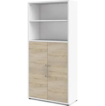 Šatní skříň Skříň Modulo 89 x 40 x 186 cm, dveře dřevo, bílá / dub sonoma