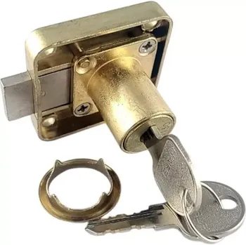 Nábytkové kování Zámek nábytkový Häfele 18/22mm 2kl. mosaz - individuální uzávěr, s vložkou