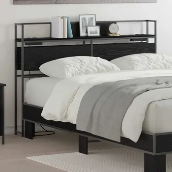 vidaXL Úložné čelo postele s policí Černý dub 140 cm Kompozitní dřevo [859640]