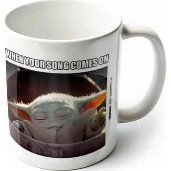 Bílý keramický hrnek Star Wars|Hvězdné války TV seriál The Mandalorian: When your song comes on (objem 315 ml)