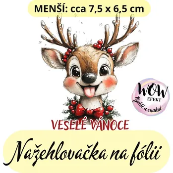 Nažehlovačky na fólii Nažehlovačka na fólii, SOBÍK - VESELÉ VÁNOCE, 1 kus Zvolte VELIKOST motivu ZDE:: Menší