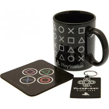 Dárkový set Playstation: Onyx hrnek-přívěsek-tácek (objem hrnku 315 ml)