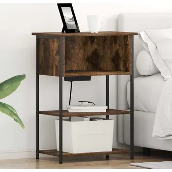 Noční stolek vidaXL Noční skříňka Kouřový dub 55 x 31 x 76 cm kompozitní dřevo [859502]