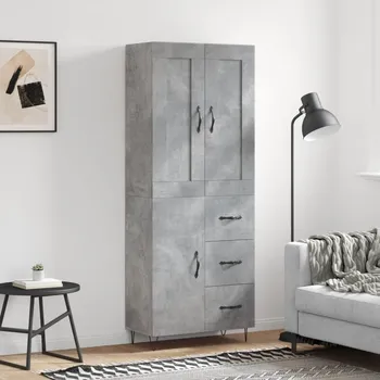 Příborník do zásuvky vidaXL Skříň highboard 69,5 x 34 x 180 cm kompozitní dřevo [3199844] Barva: Betonová šedá